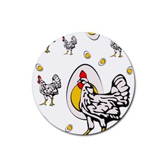 Roseanne Chicken Rubber Coaster (round)  by EvgeniaEsenina