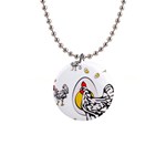 Roseanne Chicken 1  Button Necklace Front