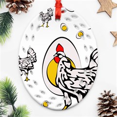 Roseanne Chicken Ornament (oval Filigree) by EvgeniaEsenina