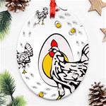 Roseanne Chicken Oval Filigree Ornament (Two Sides) Front