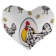 Roseanne Chicken Large 19  Premium Heart Shape Cushions