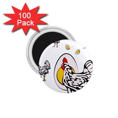 Roseanne Chicken, Retro Chickens 1 75  Magnets (100 Pack)  by EvgeniaEsenina