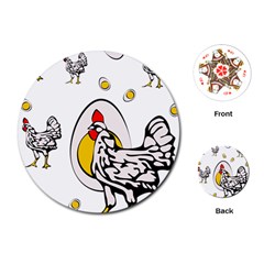 Roseanne Chicken, Retro Chickens Playing Cards Single Design (round) by EvgeniaEsenina