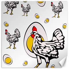 Roseanne Chicken, Retro Chickens Canvas 16  X 16  by EvgeniaEsenina