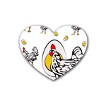 Roseanne Chicken, Retro Chickens Heart Coaster (4 pack)  Front