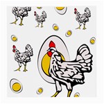 Roseanne Chicken, Retro Chickens Medium Glasses Cloth (2 Sides) Front