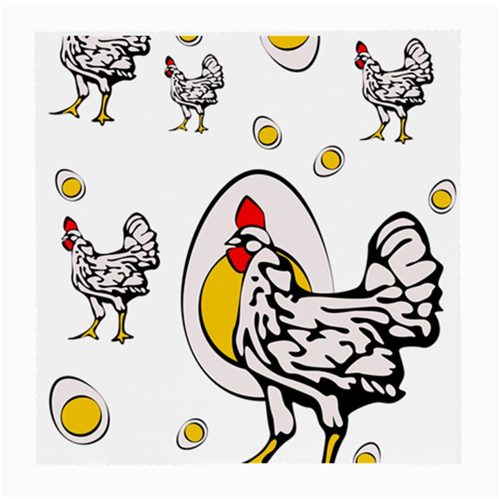 Roseanne Chicken, Retro Chickens Medium Glasses Cloth (2 Sides)