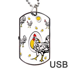 Roseanne Chicken, Retro Chickens Dog Tag Usb Flash (two Sides) by EvgeniaEsenina