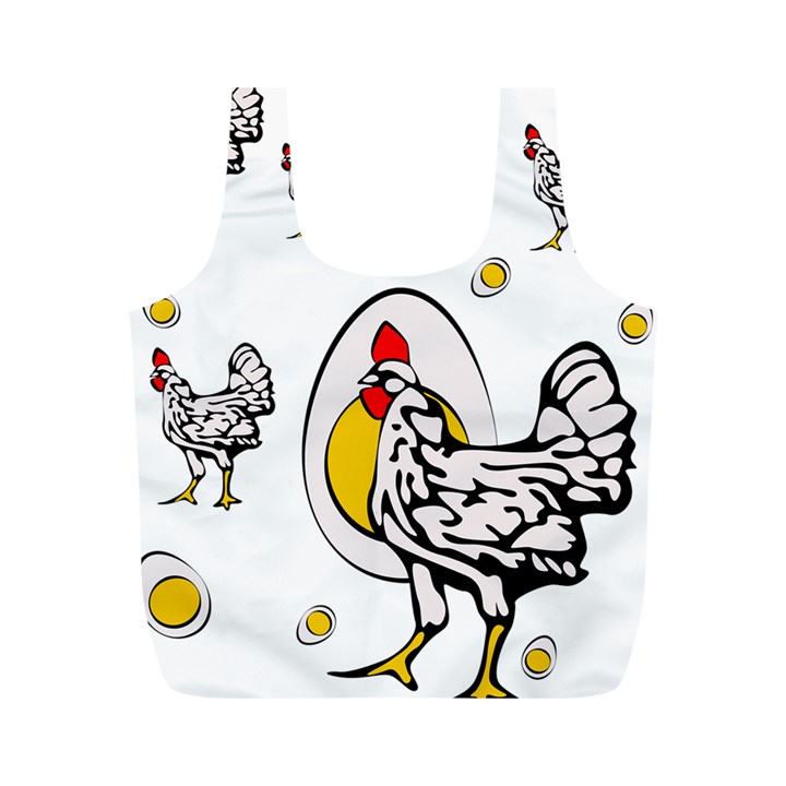 Roseanne Chicken, Retro Chickens Full Print Recycle Bag (M)