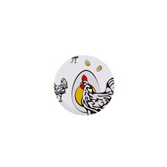 Roseanne Chicken, Retro Chickens 1  Mini Buttons by EvgeniaEsenina