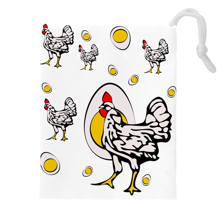 Roseanne Chicken, Retro Chickens Drawstring Pouch (4XL)