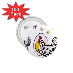 Roseanne Chicken, Retro Chickens 1 75  Buttons (100 Pack)  by EvgeniaEsenina