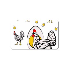 Roseanne Chicken, Retro Chickens Magnet (name Card) by EvgeniaEsenina