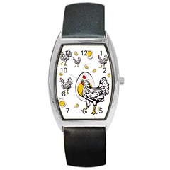 Roseanne Chicken, Retro Chickens Barrel Style Metal Watch by EvgeniaEsenina