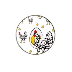 Roseanne Chicken, Retro Chickens Hat Clip Ball Marker (4 Pack) by EvgeniaEsenina