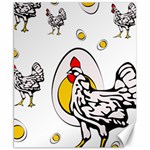 Roseanne Chicken, Retro Chickens Canvas 8  x 10  8.15 x9.66  Canvas - 1