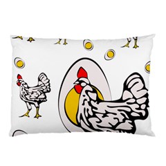 Roseanne Chicken, Retro Chickens Pillow Case by EvgeniaEsenina