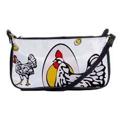 Roseanne Chicken, Retro Chickens Shoulder Clutch Bag by EvgeniaEsenina