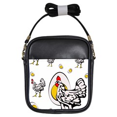 Roseanne Chicken, Retro Chickens Girls Sling Bag by EvgeniaEsenina