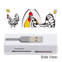 Roseanne Chicken, Retro Chickens Memory Card Reader (stick) by EvgeniaEsenina