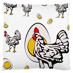 Roseanne Chicken, Retro Chickens Large Cushion Case (two Sides) by EvgeniaEsenina