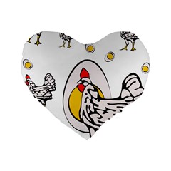 Roseanne Chicken, Retro Chickens Standard 16  Premium Heart Shape Cushions by EvgeniaEsenina