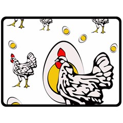 Roseanne Chicken, Retro Chickens Double Sided Fleece Blanket (large)  by EvgeniaEsenina