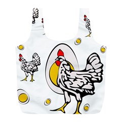 Roseanne Chicken, Retro Chickens Full Print Recycle Bag (l) by EvgeniaEsenina