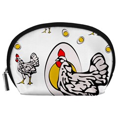 Roseanne Chicken, Retro Chickens Accessory Pouch (large) by EvgeniaEsenina