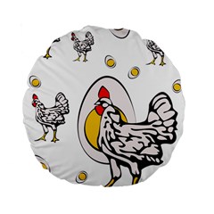 Roseanne Chicken, Retro Chickens Standard 15  Premium Flano Round Cushions by EvgeniaEsenina