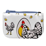 Roseanne Chicken, Retro Chickens Large Coin Purse Front