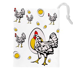 Roseanne Chicken, Retro Chickens Drawstring Pouch (5xl) by EvgeniaEsenina