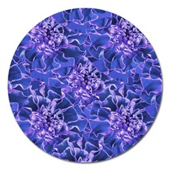 Vibrant Blue Flowers Pattern Motif Magnet 5  (round) by dflcprintsclothing