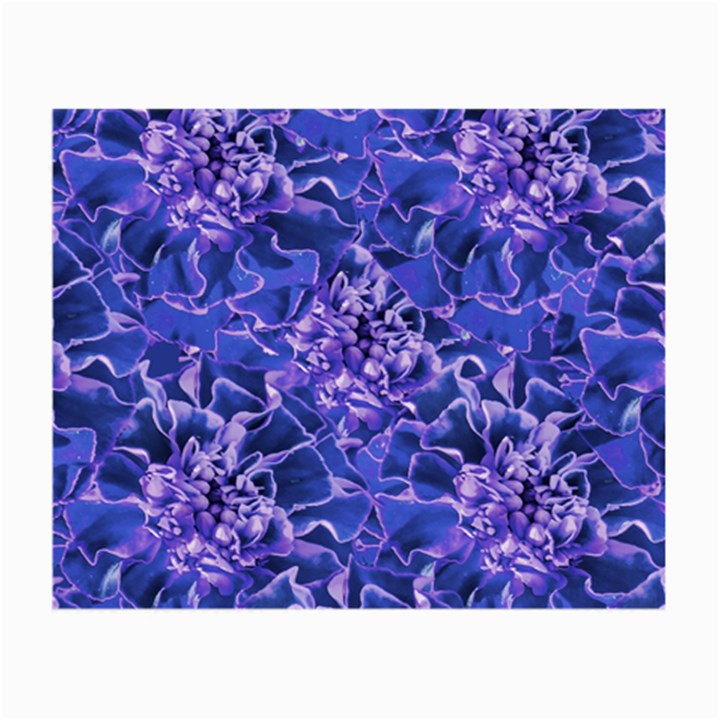 Vibrant Blue Flowers Pattern Motif Small Glasses Cloth