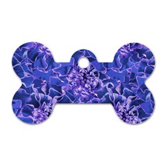 Vibrant Blue Flowers Pattern Motif Dog Tag Bone (one Side) by dflcprintsclothing