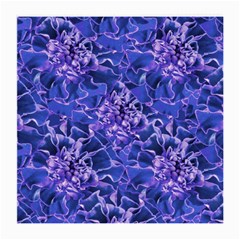 Vibrant Blue Flowers Pattern Motif Medium Glasses Cloth (2 Sides) by dflcprintsclothing