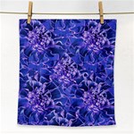 Vibrant Blue Flowers Pattern Motif Face Towel Front