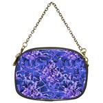 Vibrant Blue Flowers Pattern Motif Chain Purse (One Side) Front