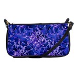 Vibrant Blue Flowers Pattern Motif Shoulder Clutch Bag Front