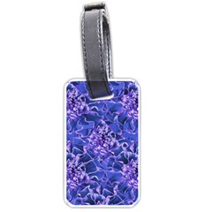 Vibrant Blue Flowers Pattern Motif Luggage Tag (one Side) by dflcprintsclothing