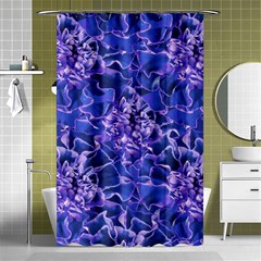 Vibrant Blue Flowers Pattern Motif Shower Curtain 48  X 72  (small)  by dflcprintsclothing