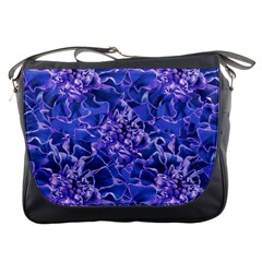 Vibrant Blue Flowers Pattern Motif Messenger Bag by dflcprintsclothing