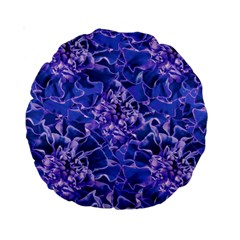 Vibrant Blue Flowers Pattern Motif Standard 15  Premium Round Cushions