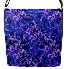 Vibrant Blue Flowers Pattern Motif Flap Closure Messenger Bag (s) by dflcprintsclothing