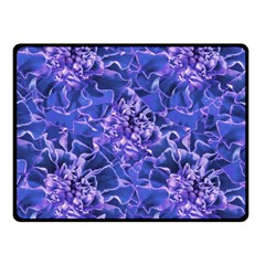 Vibrant Blue Flowers Pattern Motif Double Sided Fleece Blanket (small) 