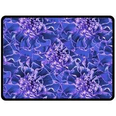 Vibrant Blue Flowers Pattern Motif Double Sided Fleece Blanket (large) 