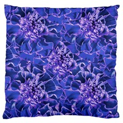 Vibrant Blue Flowers Pattern Motif Large Flano Cushion Case (two Sides) by dflcprintsclothing