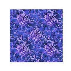 Vibrant Blue Flowers Pattern Motif Small Satin Scarf (square) by dflcprintsclothing