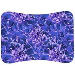 Vibrant Blue Flowers Pattern Motif Velour Seat Head Rest Cushion by dflcprintsclothing