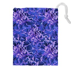 Vibrant Blue Flowers Pattern Motif Drawstring Pouch (4xl) by dflcprintsclothing